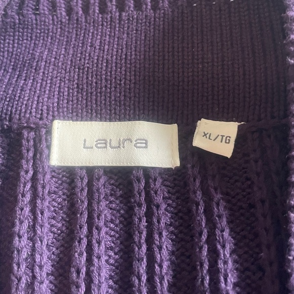 LAURA purple short sleeve purple cardigan (XL) - Picture 6 of 10